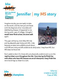 LAM Bike MS Champion - Jennifer